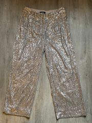 High Rise Crop Sequin Pant