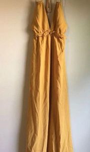 NWT FavLux medium mustard maxi dress