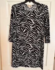 woman’s zebra print dress