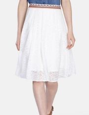 Karen Millen white devore georgette floral full skirt 6