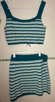 Striped Kable Knit Set