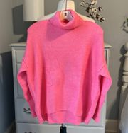 Vince Camuto Pop Pink Turtleneck Sweater Ultra Soft Womens Small