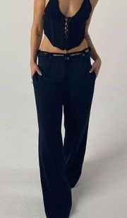 Low Rise, Belt loops, Pockets, Wide leg cuffed dressy pants! Stretch