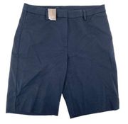 NWT J. Jill Essential Cotton Stretch Shorts Ponte-Knit Navy Blue size 10