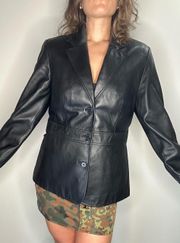 Covington Black Soft Leather Jacket Coat