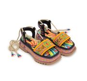 BEADED BANANA FLATFORM SANDAL