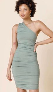 Boutique Green One Shoulder Dress