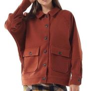 Urban Outfitters Chelsea “Wool” Front Button Up Jacket Rust Women’s S Academia