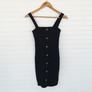 Bozzolo Black Ribbed Bodycon Dress Size Small