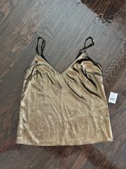 Gold Metallic Velvet Tank Top