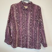 Snake Print Button down Shirt Size 18W Pre-owned