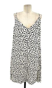 Reformation Marlowe White Black Spotted Mini Slit Dress Plus Size 2X