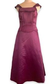 Vintage 90s Jessica McClintock Dress Burgundy Regency Style Corset Tank Gown 12