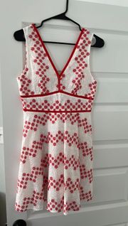 Francesca Red and White Dress