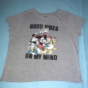 Disney  Mickey and friends T-shirt top short sleeve Good Vibes on my mind size XL