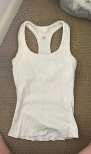 Ribbed White Tank