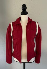 Retro Red Puffer Jacket Full Zip Size Small