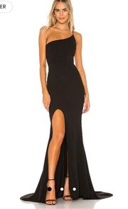 Revolve Jasmine One Shoulder Gown in Black