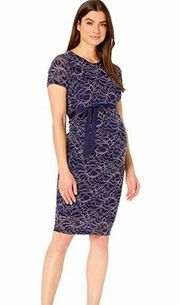 Navy  Blue Lace Dress