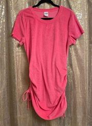 PINK Victorias Secret Hot Pink Terry Ruched Side Tie Dress, XL