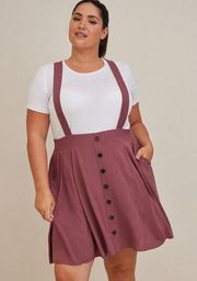 NWT Torrid Mauve Pink Mini Challis Skirtall Mini Skirt Overalls Womens Size 3/3X