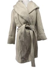 T Tahari Marla Cream Taupe Wrap Coat