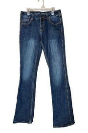 Cowgirl Tuff Western Edge Dark Wash Size 28