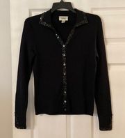 Neiman Markus Vintage Sweater size S silk color black long sleeve