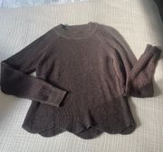 Brown Scalloped Sweater