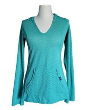 prAna Angie Mesh Hoodie in Turquoise