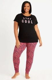 Stay Cool Pink/Black Pajama Jogger Set 3X