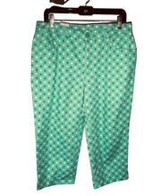 BILL BLASS LADIES PETITE GREEN WHITE POLKA DOT 5POCKET JEANS WEAR CAPRIS NWT 10P