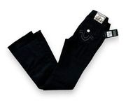 New True Religion Women's Bootcut Midrise Boot Cut Denim Black Jeans Raw Hem 25