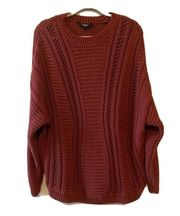Simply Vera Vera Wang Womens Plus Size 2X Orange Rust Chunky Pullover Sweater