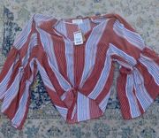 Lavender Fields Stripped Blouse Size M