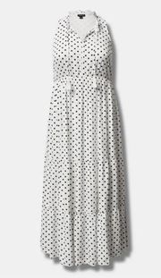 NWT Torrid Maxi Textured Woven Tiered Maxi Dress Polka Dot Size 4