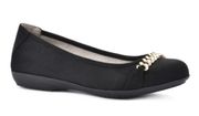 CLIFFS BY WHITE MOUNTAIN Women's Charmed Ballet Flats Black Suedette sz 9W Wide