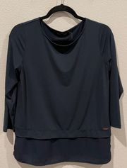 IVANKA TRUMP 3/4 Sleeveless Navy Blue Blouse