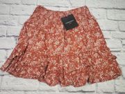 Cynthia Rowley Womens XS Elastic Waist Viscose Stretchy Boho Floral Skirt