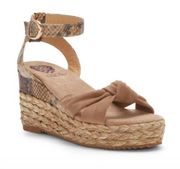 Vince Camuto Womens 9 Keedra Snake Embossed Platform Wedge Sandal NEW