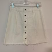 Button Front Jean Skirt