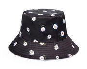 Alice + Olivia Unisex OS Daisy Reversible Bucket Hat Beach Black White Travel