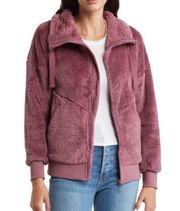 Spyder Womens L Bailey Faux Shearling Jacket in Tulipwood Purple NEW