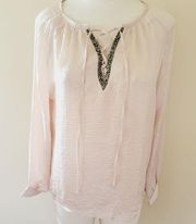 Coco + Carmen satin lace up blouse size s/m