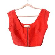 MARA HOFFMAN Corduroy Zip Front Crop Top Sz Small