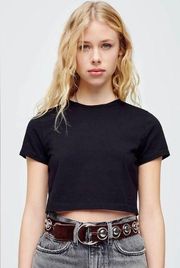 Revolve Hanes:Re/Done Black Micro Tee Size S