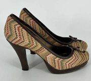 Unlisted Kenneth Cole Multicolor Woven Platform Pumps Size 7.5