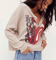 The Rolling Stones stacked graphic thermal Henley top