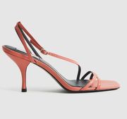 Reiss Bali Strappy Heels Sandals Coral Pink Womens Size 36