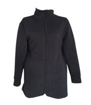 Mondetta Performance Gear black horizontal ribbed full zip sweater 

size XL